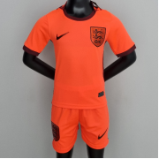 2022 UEFA Nations League Kid's England Orange Jersey (personalizzabile)